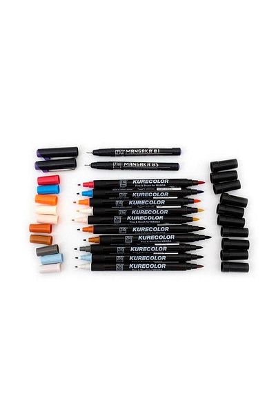 Zig Zıg Kurecolor Cartoonist Fine & Brush Marker Cnkc2200 Double Ended Manga and Graphic Marker No:334 Persi