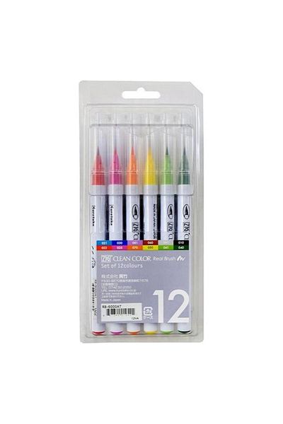Zig Clean Colar Real Brush 12Pcs 6000at