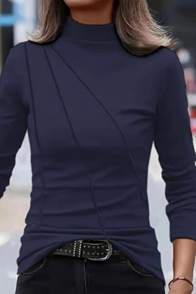 Mossta Рибальський комір, смужка спереду, блуза для дайвінгу, синя