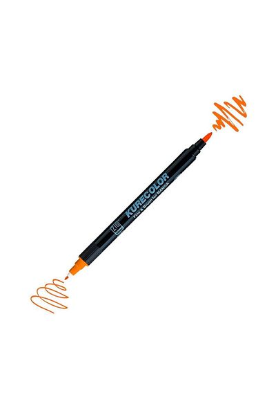 Zig Zıg Kurecolor Cartoonist Fine & Brush Marker Cnkc2200 Double Ended Manga and Graphic Marker No:407 Orang