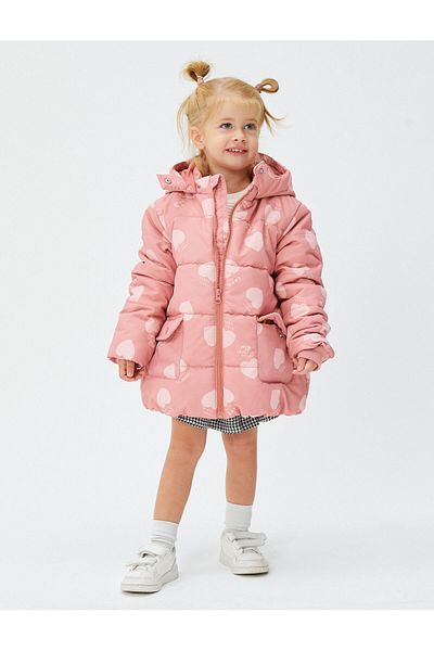 Koton Baby Girl Pink Patterned Coat
