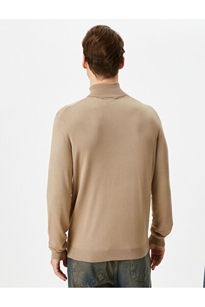 Koton Πλεκτό πουλόβερ με ζιβάγκο Βασικό μείγμα βισκόζης με μακρυμάνικο