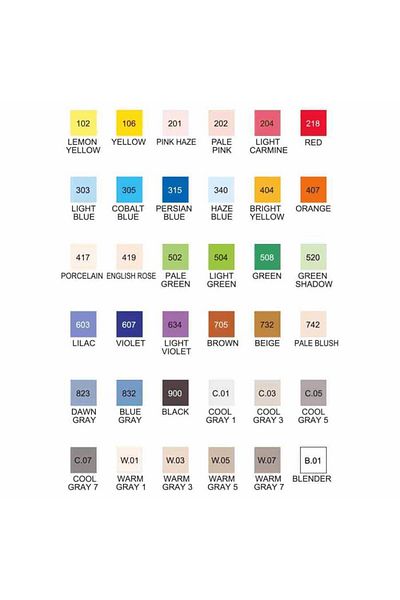Zig Kurecolor Twin Ws Marker Set of 36 N:36v