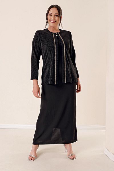 By Saygı Glitter and Stone Detailed Lined Dress Jacket B.B. Team