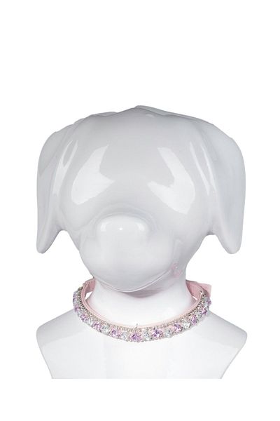 reyselstyle PINK LEATHER WITH ZIRCON STONES AND Rhinestones for CATS AND DOGS