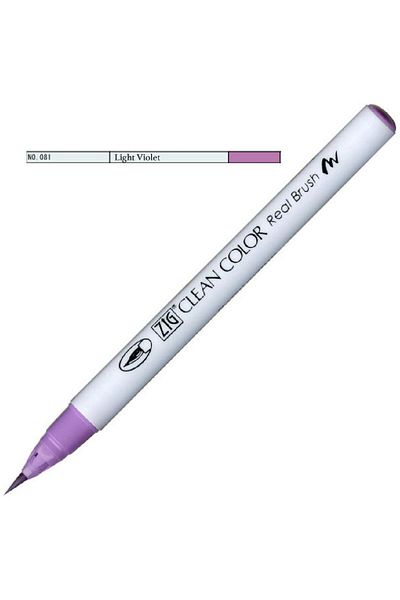 Zig Clean Color Real Brush Rb-6000At 081 Light Violet Brush Tip Pen