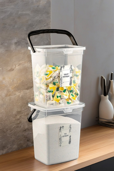 Open Home Concept 6-Liter Mega Size 4-Piece Flour Pulses Container - Detergent Storage Set