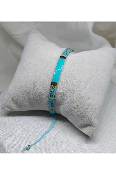 DAISYDESIGN ميوكي تيلا سوار مكرامية ذهبي فيروزي