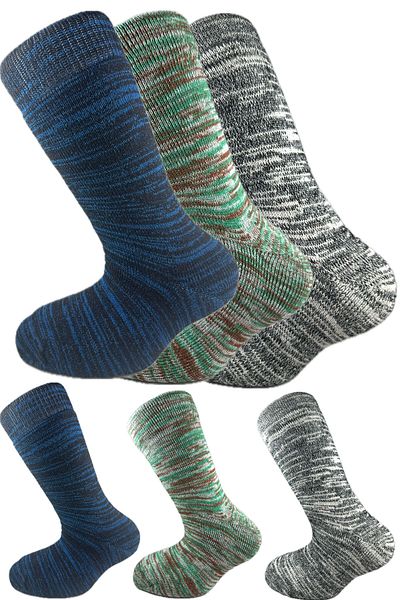 SİHİRLİ AYAKLAR Colorful 3 Pairs Thermal Unisex Men's and Women's Socks - Thick and Warm Heat Sink 38-42