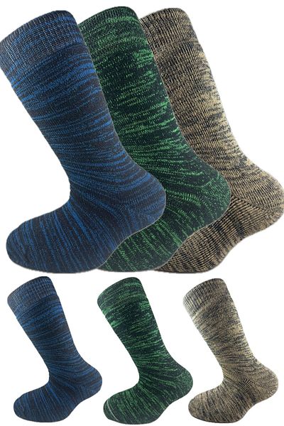 SİHİRLİ AYAKLAR Colorful 3 Pairs Thermal Unisex Men's and Women's Socks - Thick and Warm Heat Sink 38-42