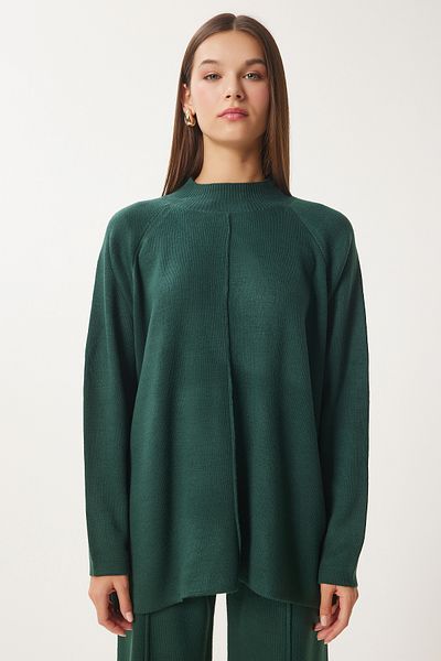 Lovelyİstanbul Emerald Green Knitwear Sweater and Pants Set - Lmu0001
