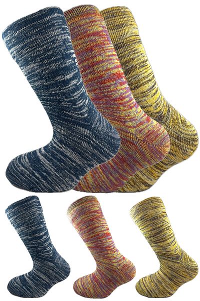 SİHİRLİ AYAKLAR Colorful 3 Pairs Thermal Unisex Men's and Women's Socks - Thick and Warm Heat Sink 38-42