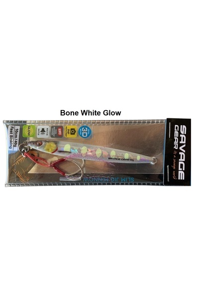 Savage Gear 3D Slim Jig Minnow 10cm 40gr Jig Yem (İkili Assist İğneli) Bone W...