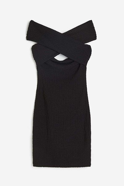 H&M Textured off-the-shoulder dress