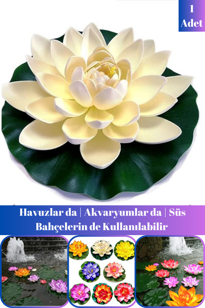 Elasya Hediyelik 5 Adet Suya Dayanıklı Yapay Dekoratif Lotuss Çiçeği (zM)
