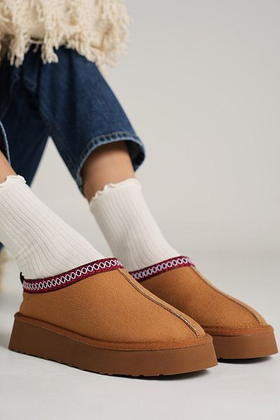 Bestyle Γυναικείες παντόφλες Cosmo Camel με εσωτερική γούνα