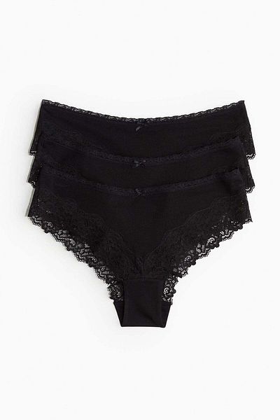 H&M 3-pack lace-trimmed hipster briefs