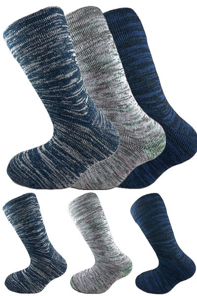SİHİRLİ AYAKLAR Colorful 3 Pairs Thermal Unisex Men's and Women's Socks - Thick and Warm Heat Sink 38-42
