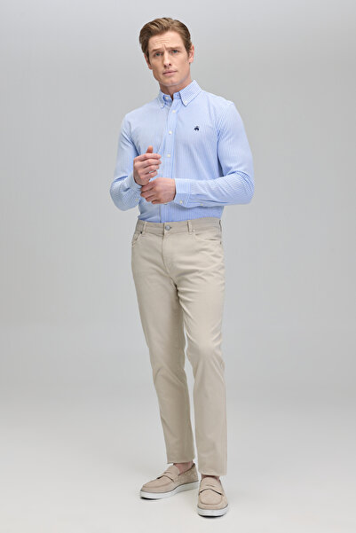 BROOKS BROTHERS Erkek Bej Normal Bel Parça Boya 5 Cep Erkek Pantolon