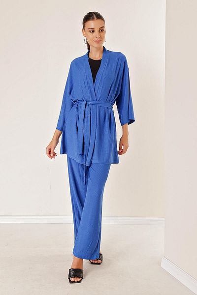 By Saygı Wrapped Pants Kimono Set with Pockets
