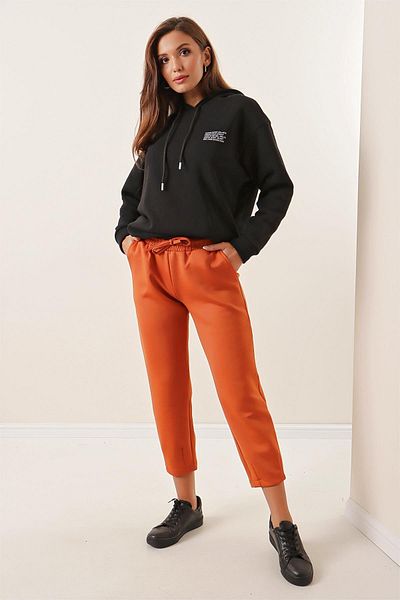 By Saygı Pantaloni din crepon pentru scuba cu buzunar elastic în talie
