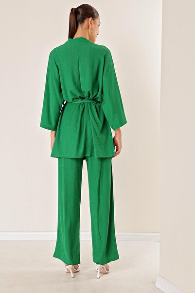 By Saygı Ζαρωμένο παντελόνι με τσέπες κιμονό