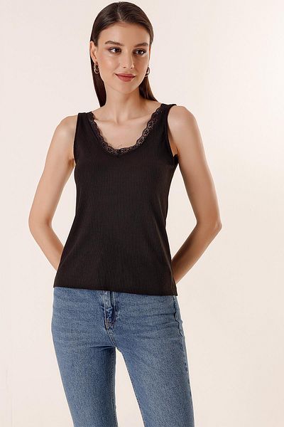 By Saygı Front Back Lace Thick Strap Camisole Undershirt