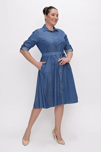By Saygı Buttoned Dress with Folded Sleeves