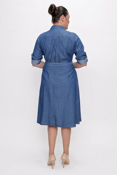 By Saygı Buttoned Dress with Folded Sleeves