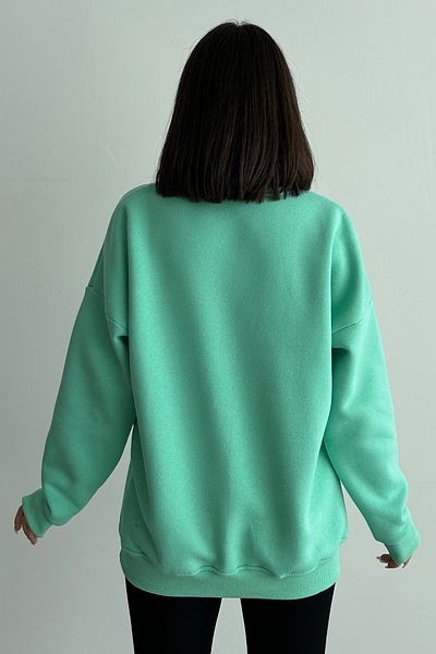 zunop Women's Mint Green New Rochelle Printed Oversize Hooded Sweatshirt