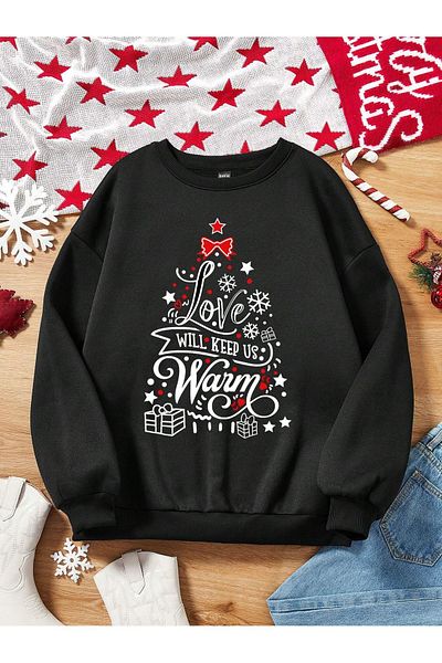 Pink Sky Unisex Oversize Sweatshirt - Christmas Tree Front Printed, Hoodie
