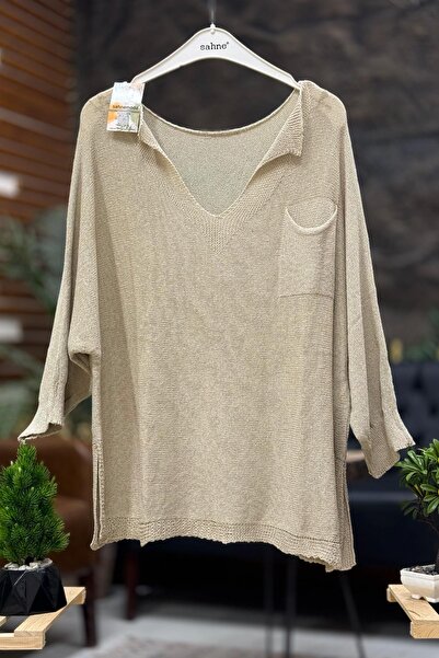 sahnemoda بلوزة مرسيريزد بجيب واحد على شكل حرف V