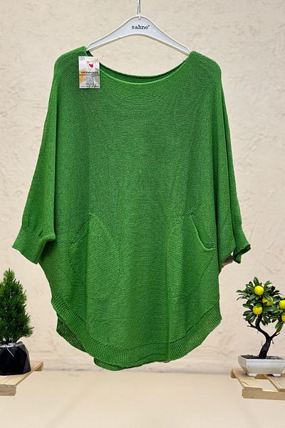 sahnemoda Bluză cu tunică mercerizată cu buzunar dublu