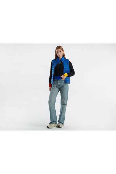 United Colors of Benetton Women's Midnight Blue Recycled Polyester Padded Pufa Vest