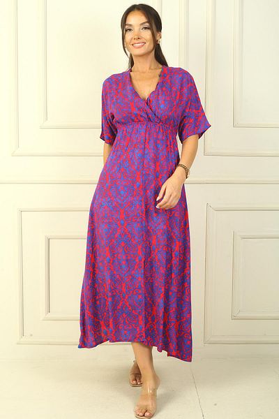 By Saygı Rochie Dublu-Spanita din Viscoza Imprimata - Cu Model