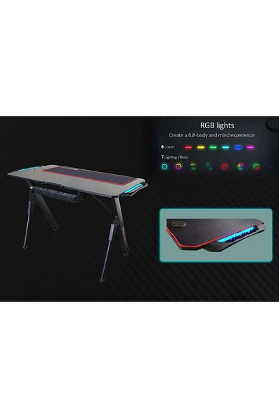 Mahmayi YK V2-1060 with USB Gamepad Holder with RGB Lights Desk Gaming Table for Home and Office