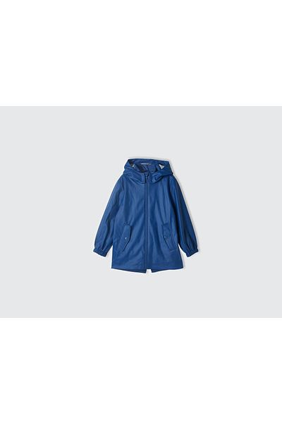 United Colors of Benetton Pelernă de ploaie căptușită cu glugă detașabilă albastru bleumarin pentru băiat