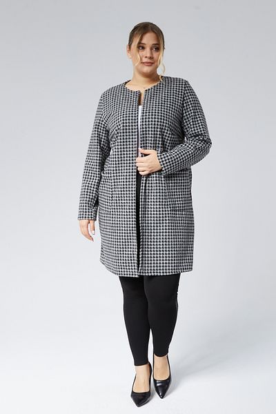 Curvy Trend Μακρύ μπουφάν χωρίς επένδυση με μοτίβο ζακάρ