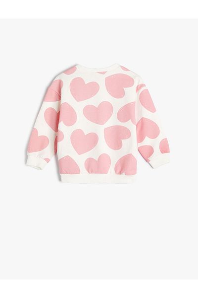 Koton Hanorac cu mânecă lungă din bumbac Rose Gold Heart