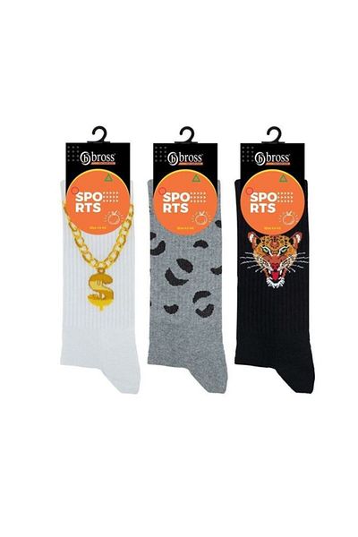 Bross Ανδρικές κάλτσες χειμερινής πετσέτας Tiger 3 τεμαχίων