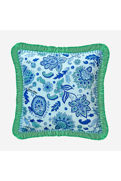 CHIARA ALESSI Lily Turquoise Velvet Decorative Pillow 45X45 cm