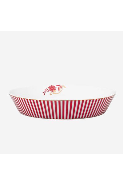 Pip Studio Royal Stripes Pink Porcelain Pit Plate 21.5 Cm