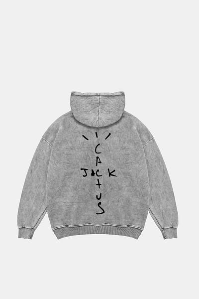 Sekizbiraltı White Cactus Jack Oversize Unisex Hoodie - Back Printed Washable