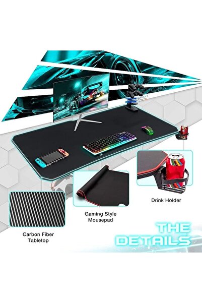 Mahmayi YK V2-1060 Gaming Desk Black with YK V2 Mouse Pad for Home and Office