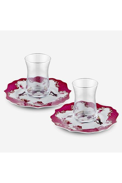 CHIARA ALESSI Allure Pink Porcelain Tea Plate Set 15 Cm