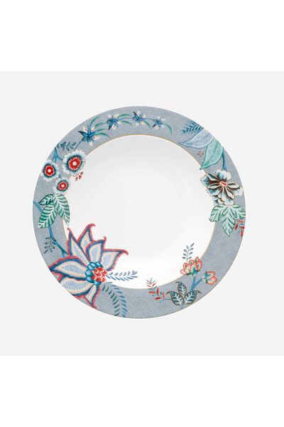Pip Studio Flower Festival Blue Porcelain Pit Plate 21.5 Cm