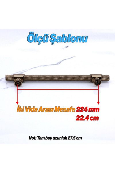 Badem10 Arsin Bronze Metal 224 mm - 22.4 cm Furniture Kitchen Drawer Cabinet Cabinet Handle Handle Handles