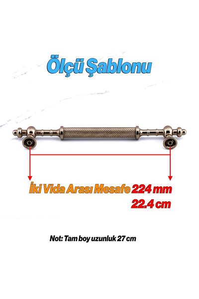 Badem10 Spruce Metal 224 mm - 22.4 cm Furniture Kitchen Drawer Cabinet Cabinet Handle Handle Handles