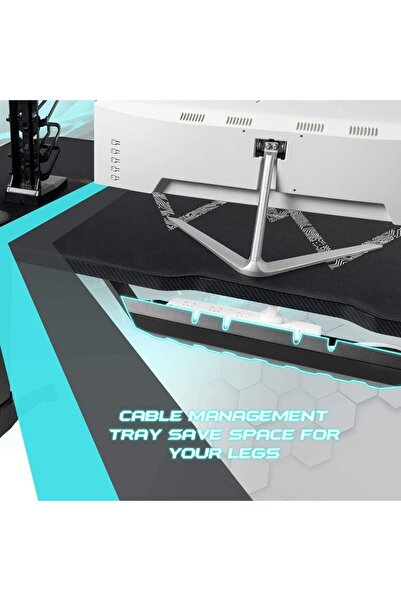 Mahmayi YK V2-1060 with RGB Lights Desk Gaming Table with Cable Management and Mouse Pad for Office