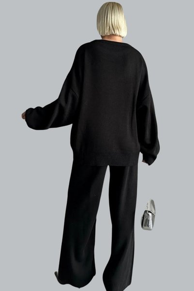 mefru Tricotaj de damă Pulover Pantaloni Set de jos și de sus